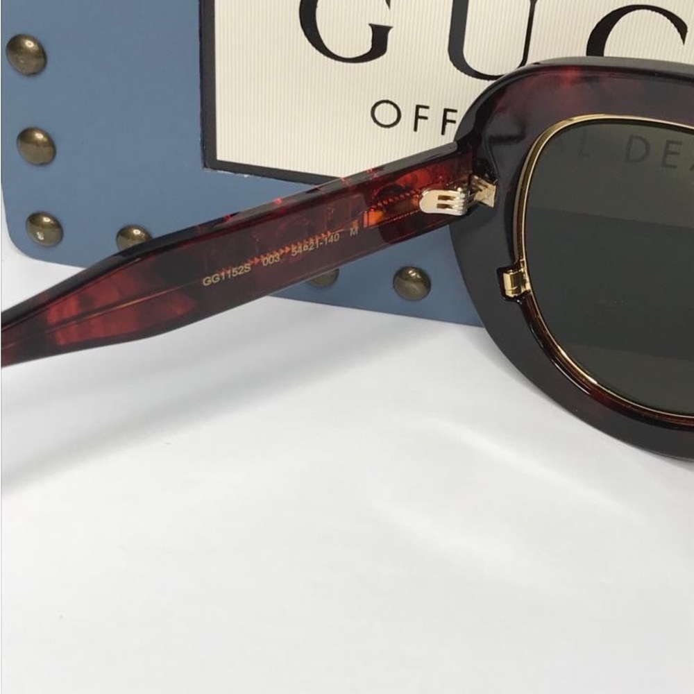 New Authentic 💯- Gucci Eyewear GG1152S 002 tortoiseshell pilot-frame sun… - Picture 16 of 16